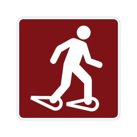 Sign Solutions Usa Snowshoeing (Symbol), Aluminum, 30 in x 30 in DUS08HWT3030RS-078